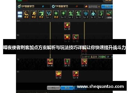 暗夜使者刺客加点方案解析与玩法技巧详解让你快速提升战斗力